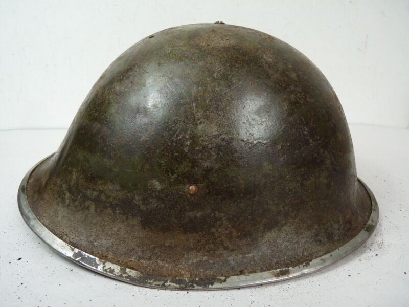 Original Mk3 Canadian / British Army WW2 Turtle Helmet High Rivet - The Militaria Shop