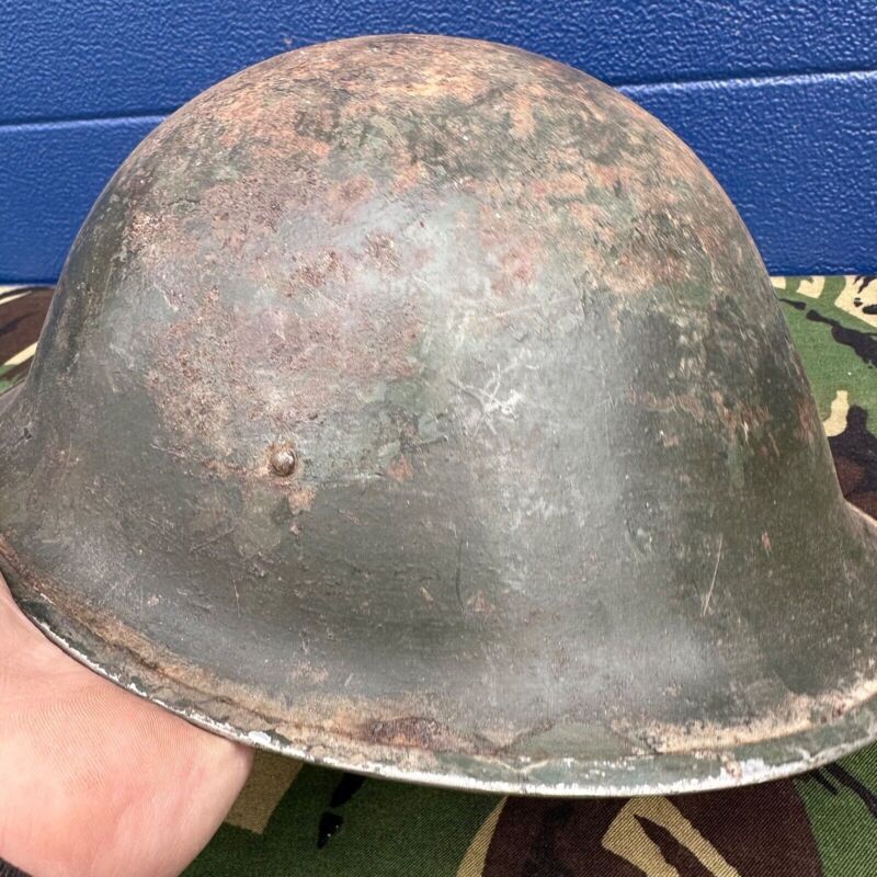 WW2 Canadian Army Mk3 Turtle Helmet - Original Helmet Shell - High Rivet - The Militaria Shop