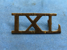 Load image into Gallery viewer, Original WW2 Brass British Army Shoulder Title - 9th Lancers - The Militaria Shop