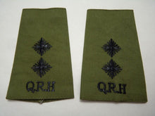 Lade das Bild in den Galerie-Viewer, QRH Royal Horse OD Green Rank Slides / Epaulette Pair Genuine British Army - NEW - The Militaria Shop