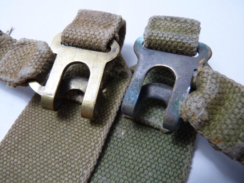 Original WW2 Pattern British Army L Straps Pair - 37 Pattern Webbing Haversack - The Militaria Shop