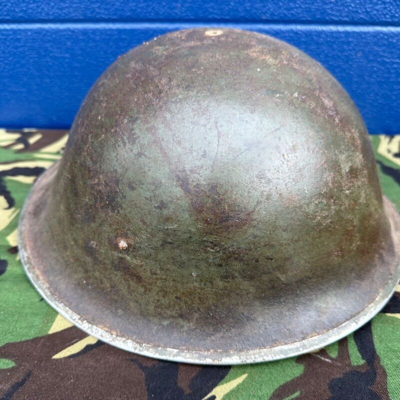 WW2 Canadian Army Mk3 Turtle Helmet - Original Helmet Shell - High Rivet - The Militaria Shop