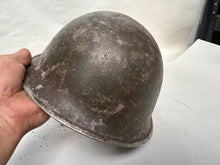 Load image into Gallery viewer, Mk3 Canadian / British Army Original WW2 Turtle Helmet High Rivet - The Militaria Shop