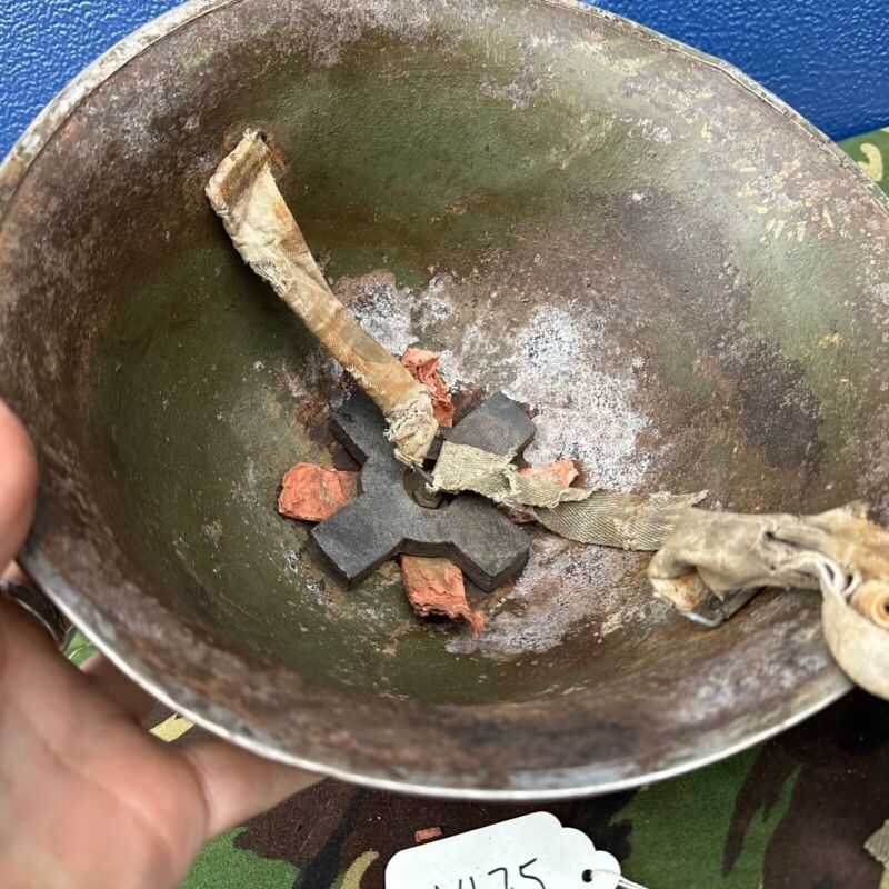 WW2 Canadian Army Mk3 Turtle Helmet - Original Helmet Shell - High Rivet - The Militaria Shop