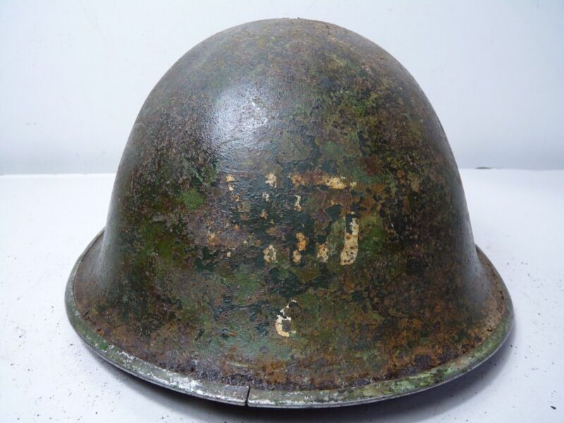 Mk3 Canadian / British Army Original WW2 Turtle Helmet High Rivet - The Militaria Shop