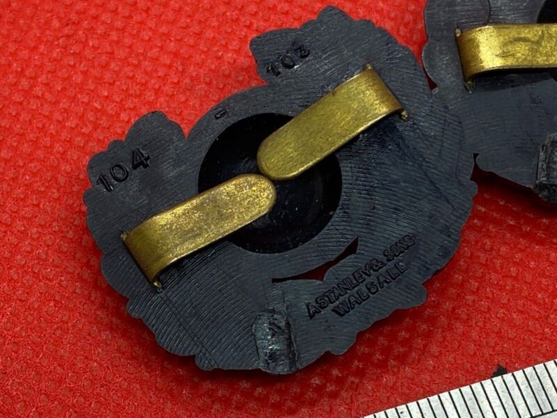 WW2 British Army Royal Marines Matching Collar Badges - Plastic Economy Issue - The Militaria Shop