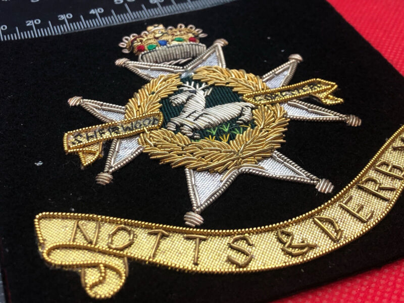 British Army Bullion Embroidered Blazer Badge - Notts & Derby Regiment - The Militaria Shop