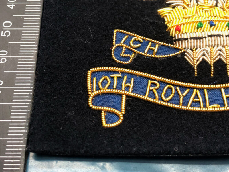 British Army Bullion Embroidered Blazer Badge - 10th Royal Hussars - The Militaria Shop