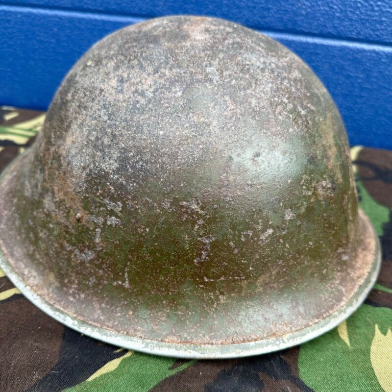 WW2 Canadian Army Mk3 Turtle Helmet - Original Helmet Shell - High Rivet - The Militaria Shop
