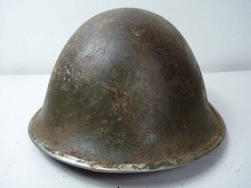 Original WW2 British / Canadian Army Mk3 High Rivet Turtle Army Combat Helmet - The Militaria Shop