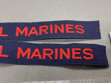 Load image into Gallery viewer, Original British Royal Naval Marines Cash's Tape Shoulder Badges, Matching - The Militaria Shop