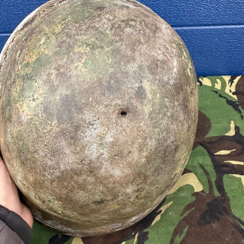 WW2 Canadian Army Mk3 Turtle Helmet - Original Helmet Shell - High Rivet - The Militaria Shop