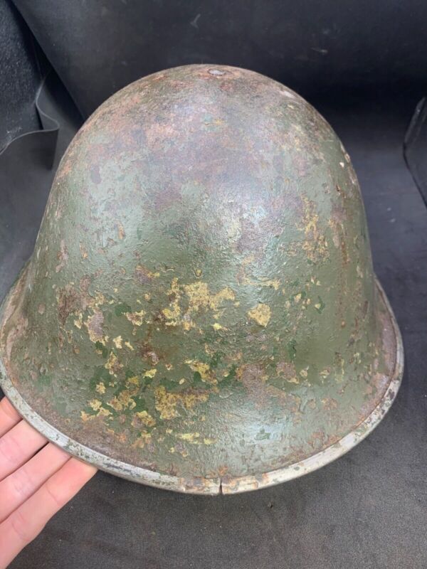Original WW2 British Army / Canadian Army Mk3 Turtle Combat Helmet - The Militaria Shop