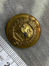 Load image into Gallery viewer, Original Victorian Crown British Army Royal Dragoons Gilt Metal Button Brooch - The Militaria Shop