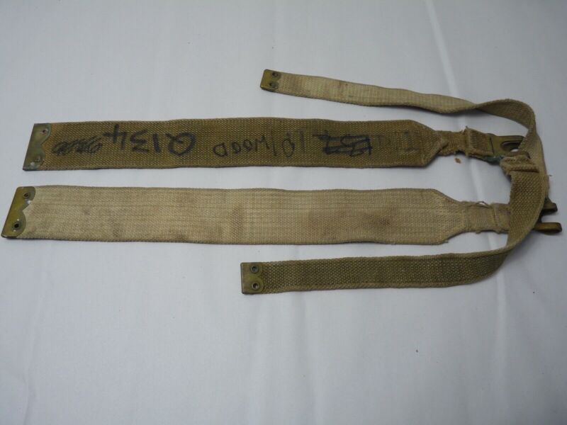 Original WW2 Pattern British Army L Straps Pair - 37 Pattern Webbing Haversack - The Militaria Shop