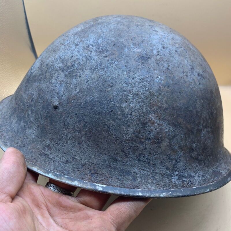 Original WW2 British / Canadian Army Mk3 Hight Rivet Turtle Army Combat Helmet - The Militaria Shop