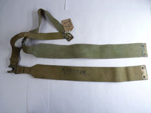 Load image into Gallery viewer, Original WW2 Pattern British Army L Straps Pair - 37 Pattern Webbing Haversack - The Militaria Shop