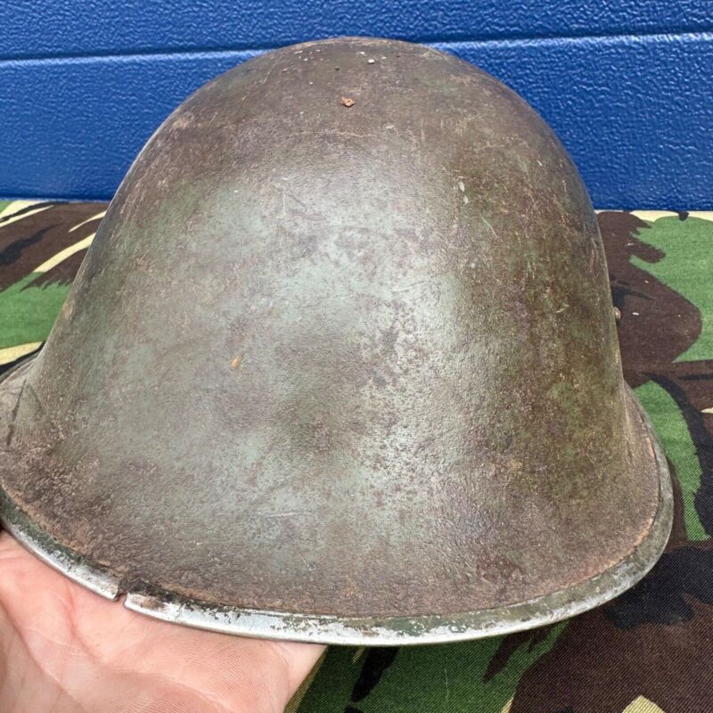 WW2 Canadian Army Mk3 Turtle Helmet - Original Helmet Shell - High Rivet - The Militaria Shop