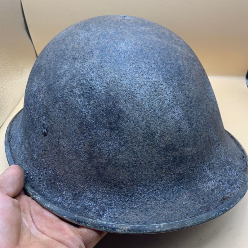 Original WW2 British / Canadian Army Mk3 Hight Rivet Turtle Army Combat Helmet - The Militaria Shop