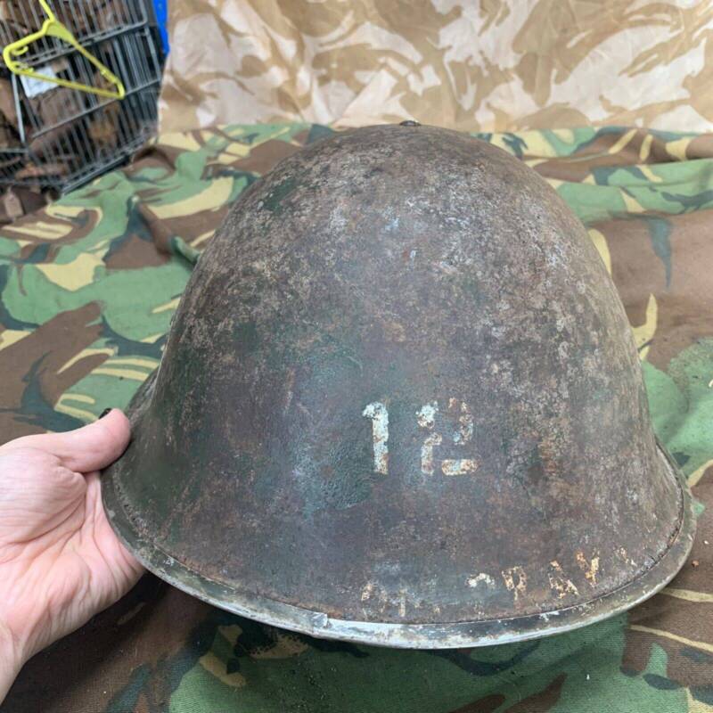 Original WW2 British / Canadian Mk3 Army Combat Turtle Helmet - The Militaria Shop
