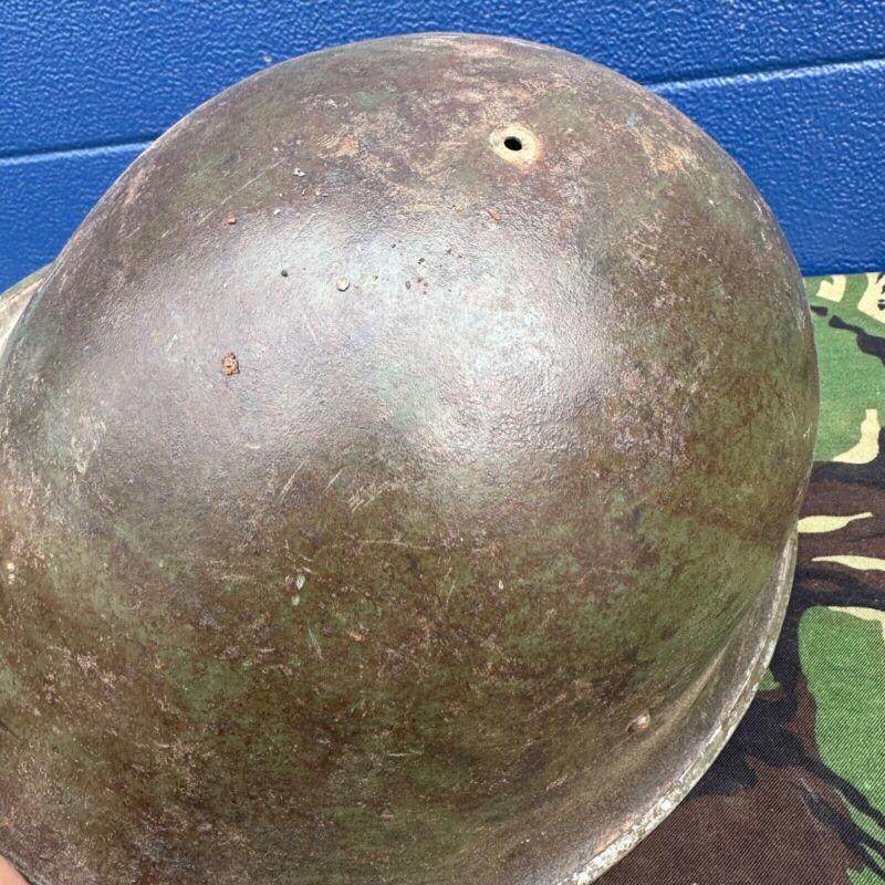 WW2 Canadian Army Mk3 Turtle Helmet - Original Helmet Shell - High Rivet - The Militaria Shop