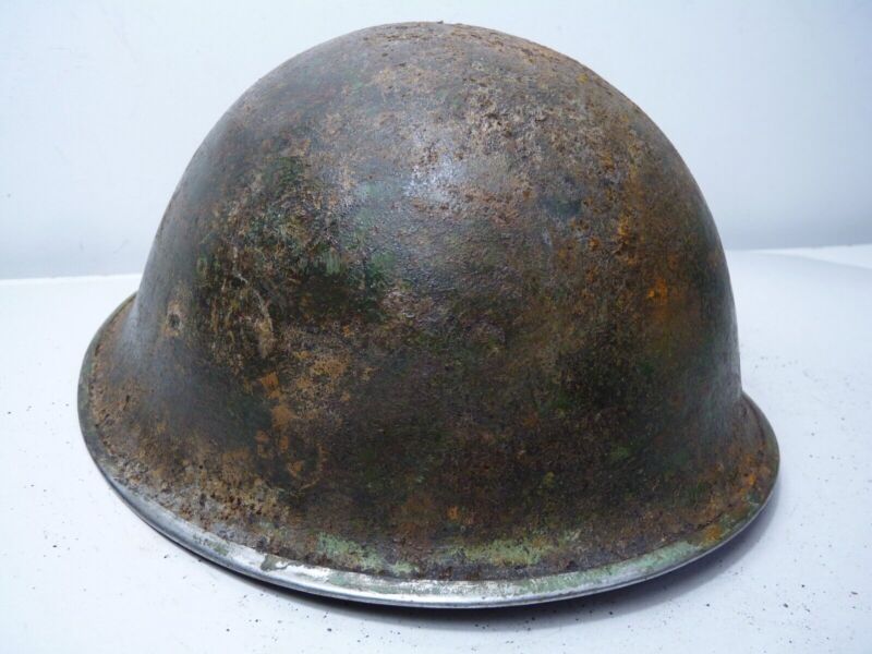Mk3 Canadian / British Army Original WW2 Turtle Helmet High Rivet - The Militaria Shop