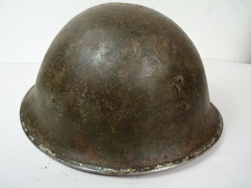 Original Mk3 Canadian / British Army WW2 Turtle Helmet High Rivet - The Militaria Shop