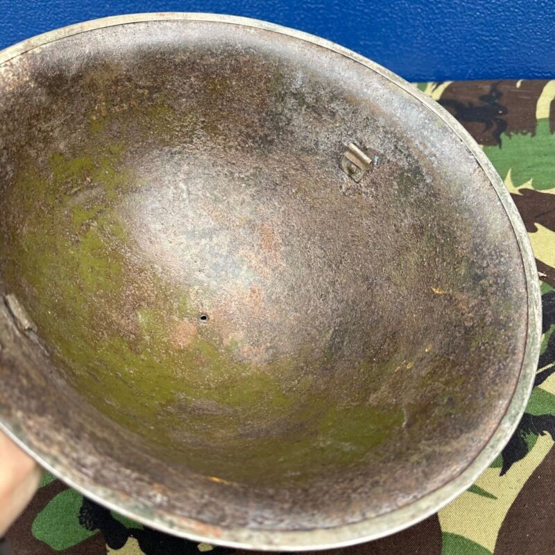 WW2 Canadian Army Mk3 Turtle Helmet - Original Helmet Shell - High Rivet - The Militaria Shop