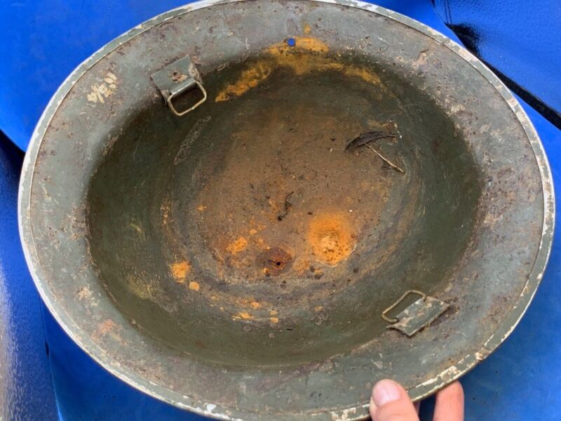 Original WW2 British Army South African Made Combat Helmet Mk2 Brodie - The Militaria Shop