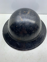 Load image into Gallery viewer, Original WW2 British Home Front Civil Defence Black Helmet with Liner - The Militaria Shop