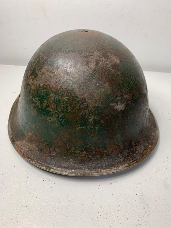 Mk3 Canadian / British Army Original WW2 Turtle Helmet High Rivet - The Militaria Shop