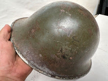 Load image into Gallery viewer, Mk3 Canadian / British Army Original WW2 Turtle Helmet High Rivet - The Militaria Shop