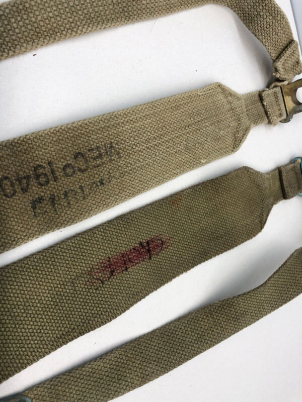 Original WW2 British Army 37 Pattern L Straps Pair - Wartime Dated - The Militaria Shop