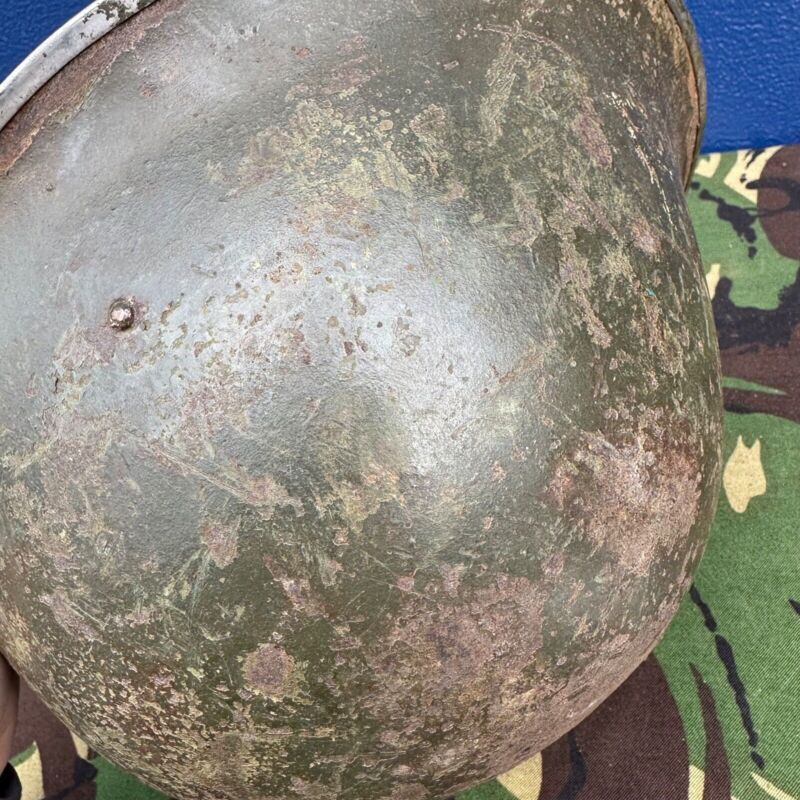 WW2 Canadian Army Mk3 Turtle Helmet - Original Helmet Shell - High Rivet - The Militaria Shop