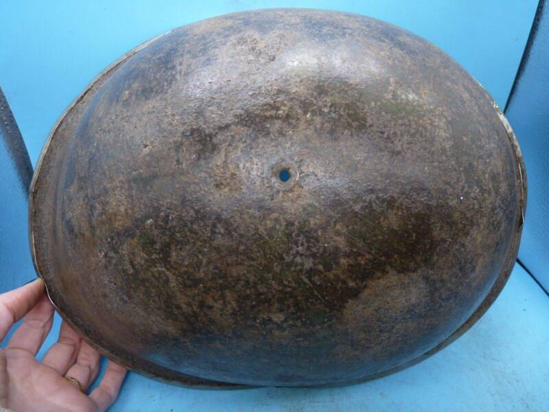 Original WW2 British / Canadian Army Mk3 High Rivet Turtle Army Combat Helmet - The Militaria Shop