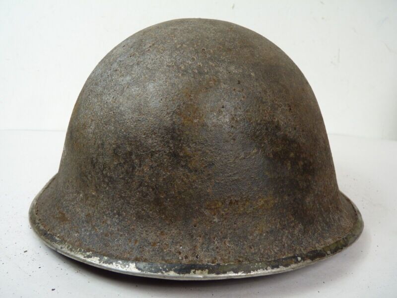 Original Mk3 Canadian / British Army WW2 Turtle Helmet High Rivet - The Militaria Shop
