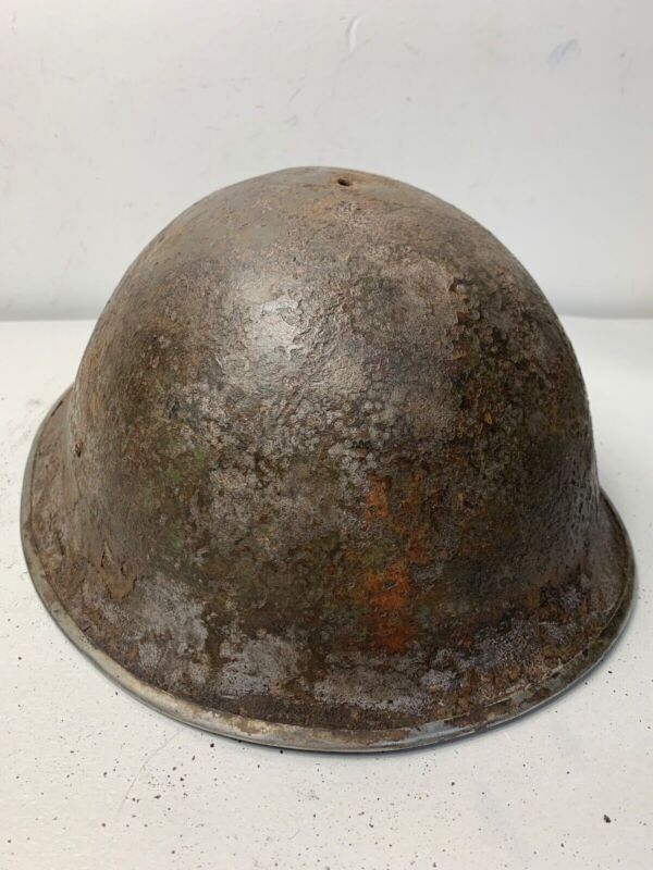 Mk3 Canadian / British Army Original WW2 Turtle Helmet High Rivet - The Militaria Shop