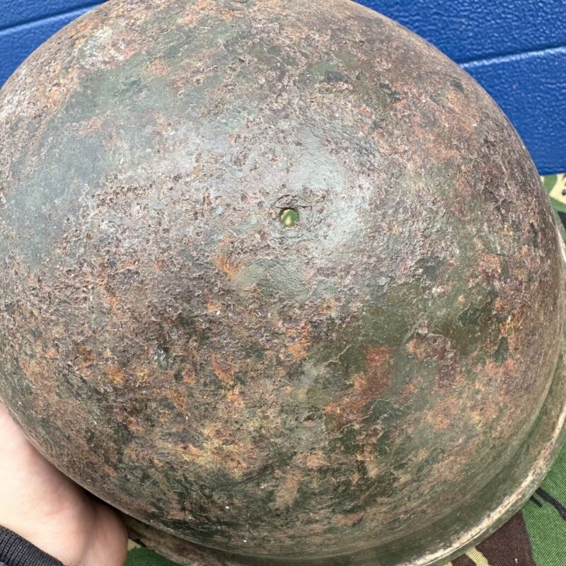 WW2 Canadian Army Mk3 Turtle Helmet - Original Helmet Shell - High Rivet - The Militaria Shop
