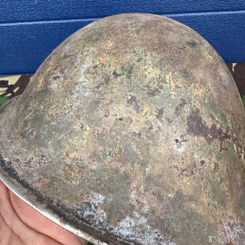 WW2 Canadian Army Mk3 Turtle Helmet - Original Helmet Shell - High Rivet - The Militaria Shop