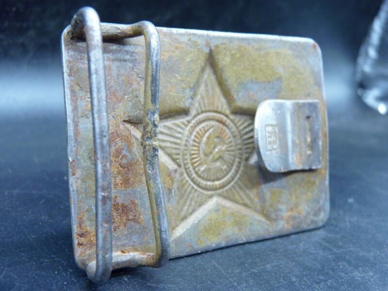 Original WW2 USSR Russian Soldiers Army Brass Belt Buckle - The Militaria Shop