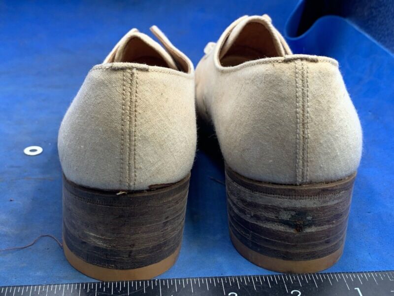 Original WW2 British Army Women's White Summer Shoes - ATS WAAF - Size 240s - The Militaria Shop