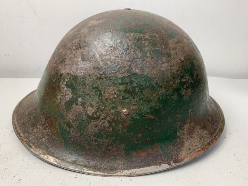 Mk3 Canadian / British Army Original WW2 Turtle Helmet High Rivet - The Militaria Shop