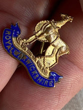 Load image into Gallery viewer, Original British Army - Royal Warwickshire Gilt and Enamel Sweetheart Brooch - The Militaria Shop