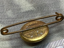 Load image into Gallery viewer, Original British Army King's Crown London Fusiliers Gilt Button Brooch - The Militaria Shop