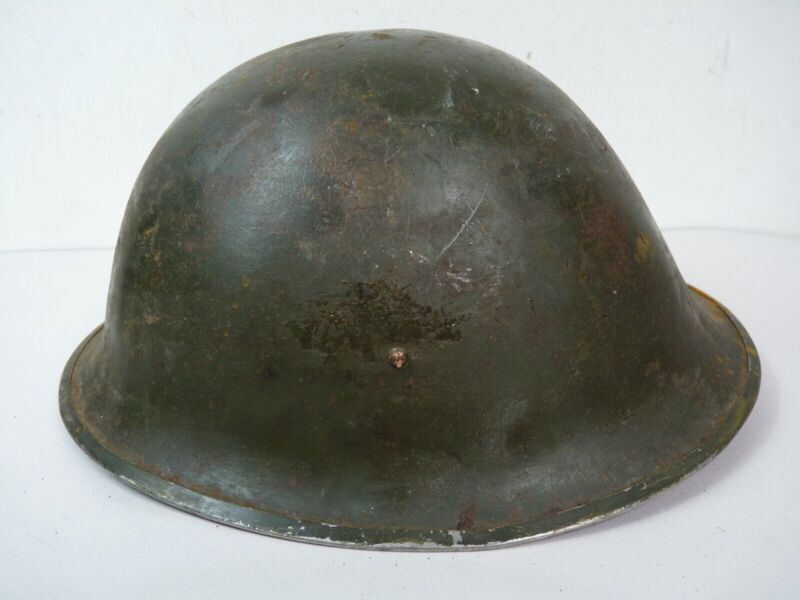 Original Mk3 Canadian / British Army WW2 Turtle Helmet High Rivet - The Militaria Shop