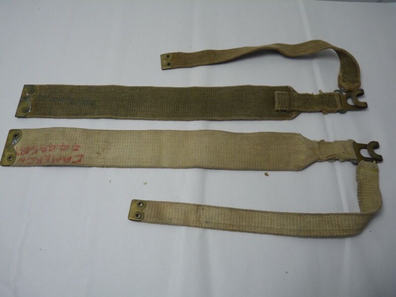 Original WW2 Pattern British Army L Straps Pair - 37 Pattern Webbing Haversack - The Militaria Shop