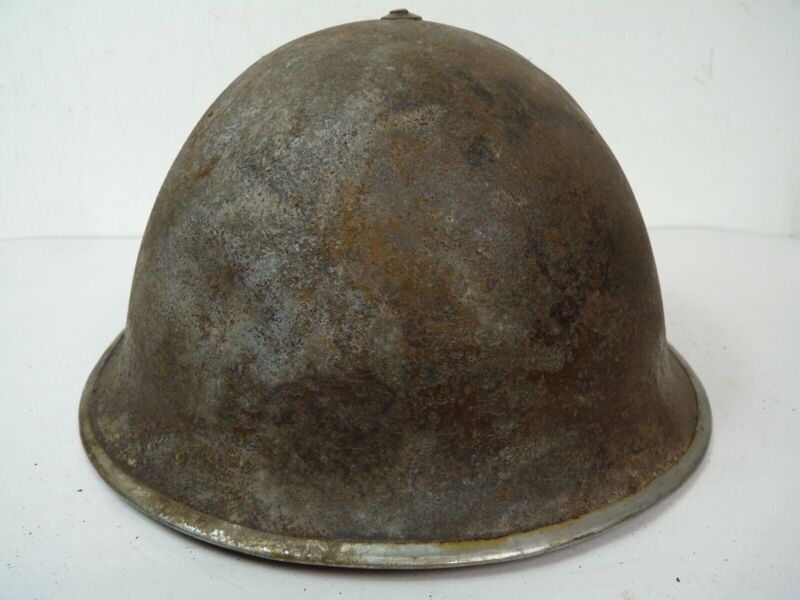 Original Mk3 Canadian / British Army WW2 Turtle Helmet High Rivet - The Militaria Shop