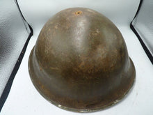 Load image into Gallery viewer, Mk3 Canadian / British Army Original WW2 Turtle Helmet High Rivet - The Militaria Shop