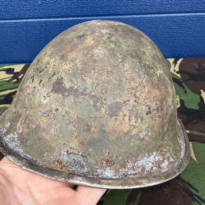 WW2 Canadian Army Mk3 Turtle Helmet - Original Helmet Shell - High Rivet - The Militaria Shop