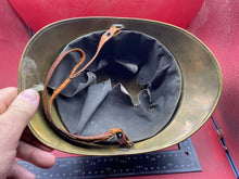 Charger l'image dans la galerie, Original Early 1900's French Fire Brigade Helmet with Liner & Chinstrap - The Militaria Shop